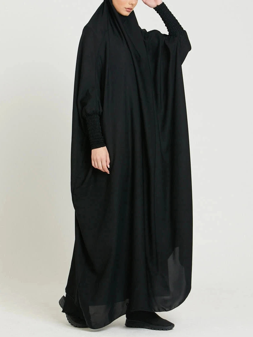 Dubai Turkey Big Hemline Solid Robe Dress