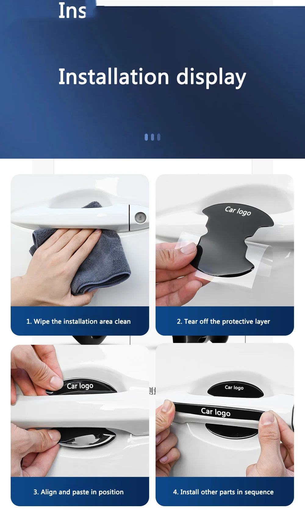 4/8Pcs Car Door Handle Protective Anti-scratch Stickers For Nissan X-trail Qashqai Note Juke Sentra Patrol Almera Navara Leaf