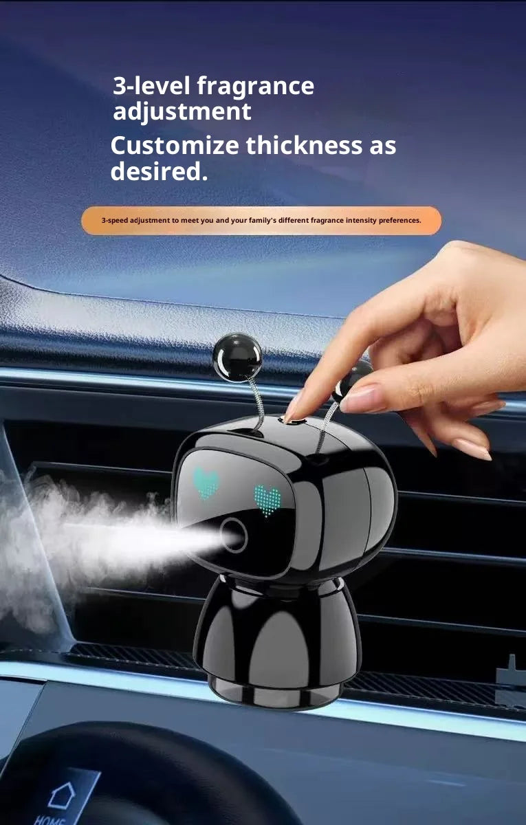 Creative Car Smart Aromatherapy Diffuser - Robot-shaped Aromatherapy Ornament, Air Freshener with Long-lasting Light Fragrance