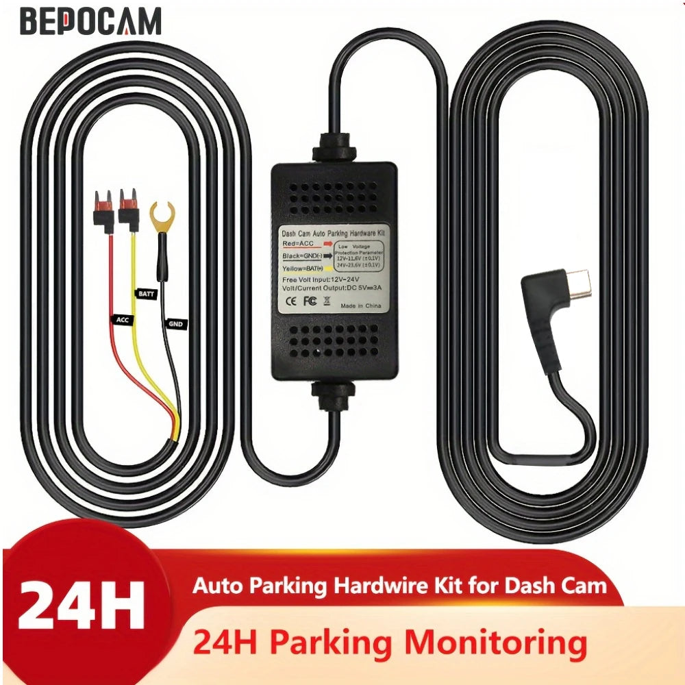 BEPOCAM Parking Surveillance Cable For BEPOCAM ZD03 ZD06 ZD46 ZD47 ZD59 ZD60 ZD72 ZD80 Dashcam Hardwire Kit 24H Parking Monito