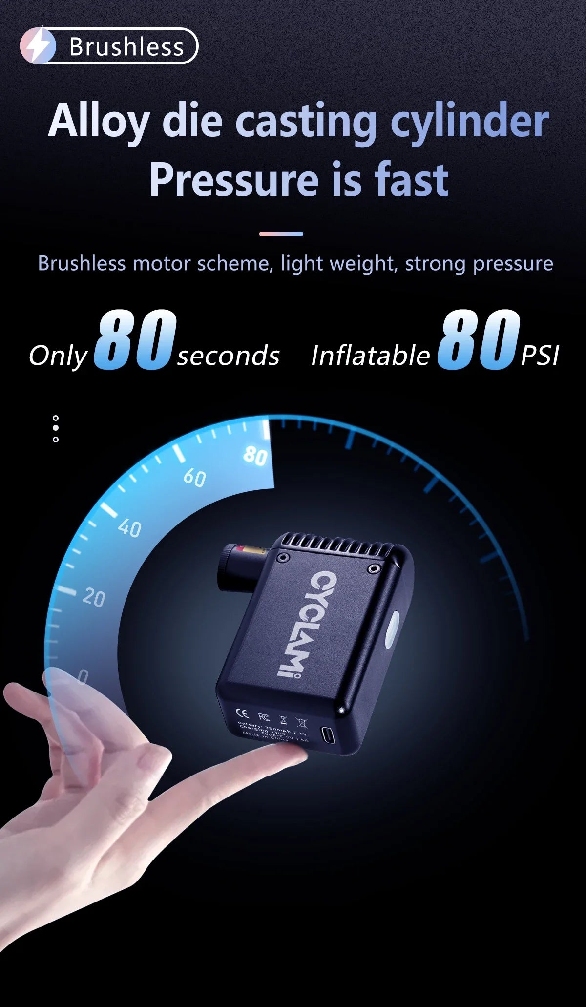 STONEGO Small Air Pump Bicycle Special Electric Pump Portable High Pressure Inflatable Pump Mini Inflatable Treasure