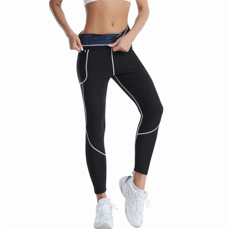 Women Sauna Sweat Suits Weight Loss Jacket Sweat Top Pants Body Shapers Fitness Shirts Leggings Thermo Long Sleeves Trousers Gym