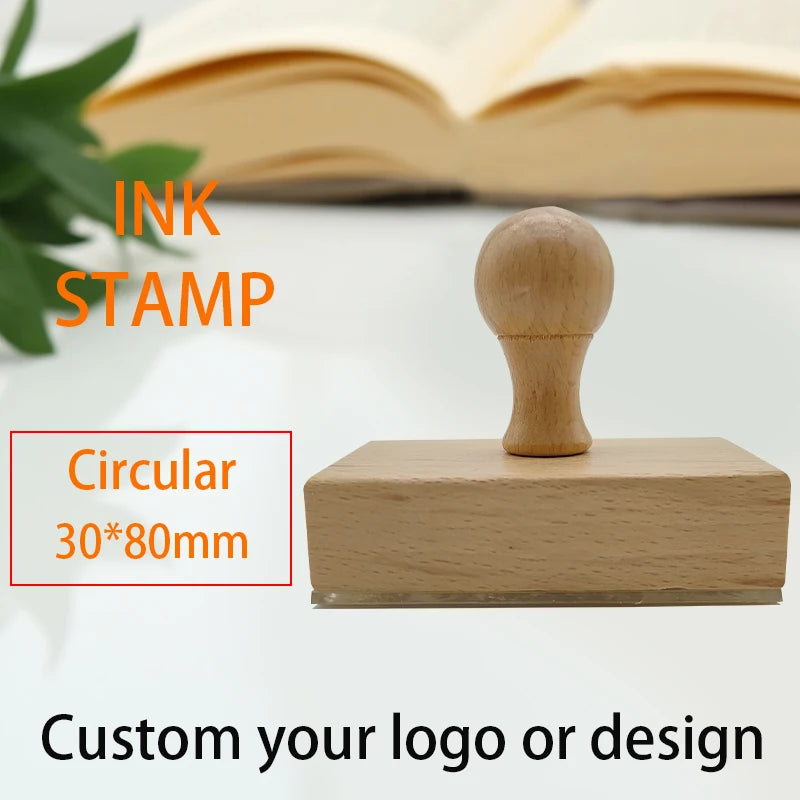 Custom Wooden Stamp Seal Personalized Logo Wedding Party Packaging Stamp Company Address&Name Self Inking Rubber Stamp Artwork