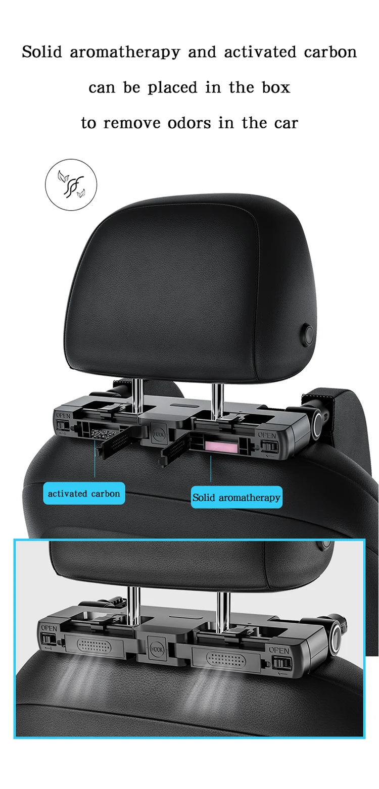The fifth-generation upgraded multi-functional side pillow built-in invisible storage hook and aromatherapy box car travel side