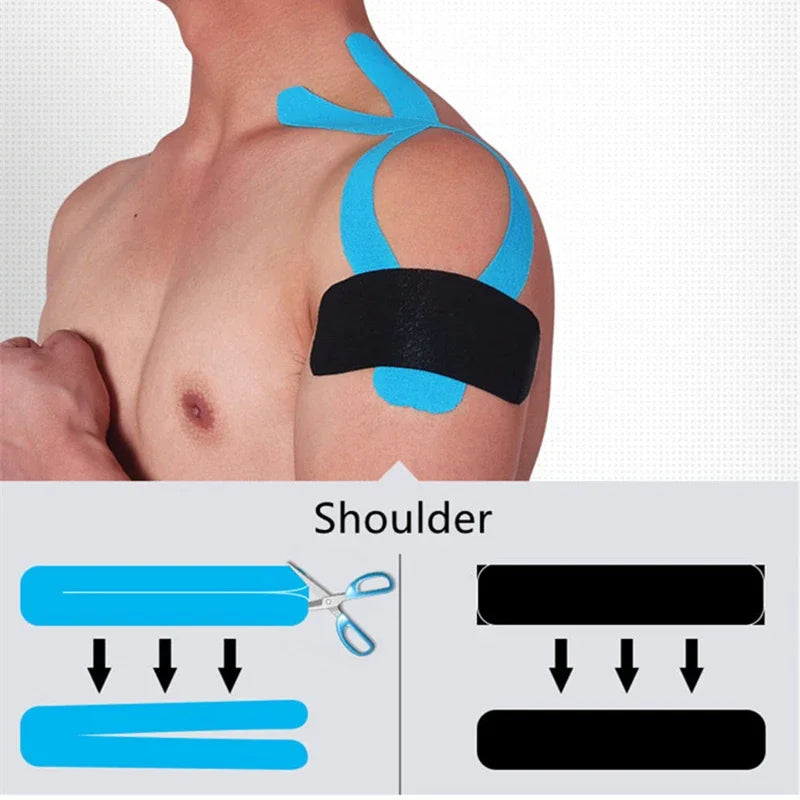 2.5cm*5m Sports Kinesiology Tape  Recovery Self Adherent Bandage Wraps Waterproof Cotton  Tapes for Muscle Pain Relief