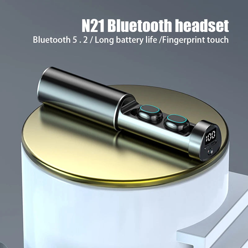 N21 TWS Mini Bluetooth Earphone Outdoor Sports Wireless Headset with Power Display Gaming Wireless Headphone Earbuds with Lights