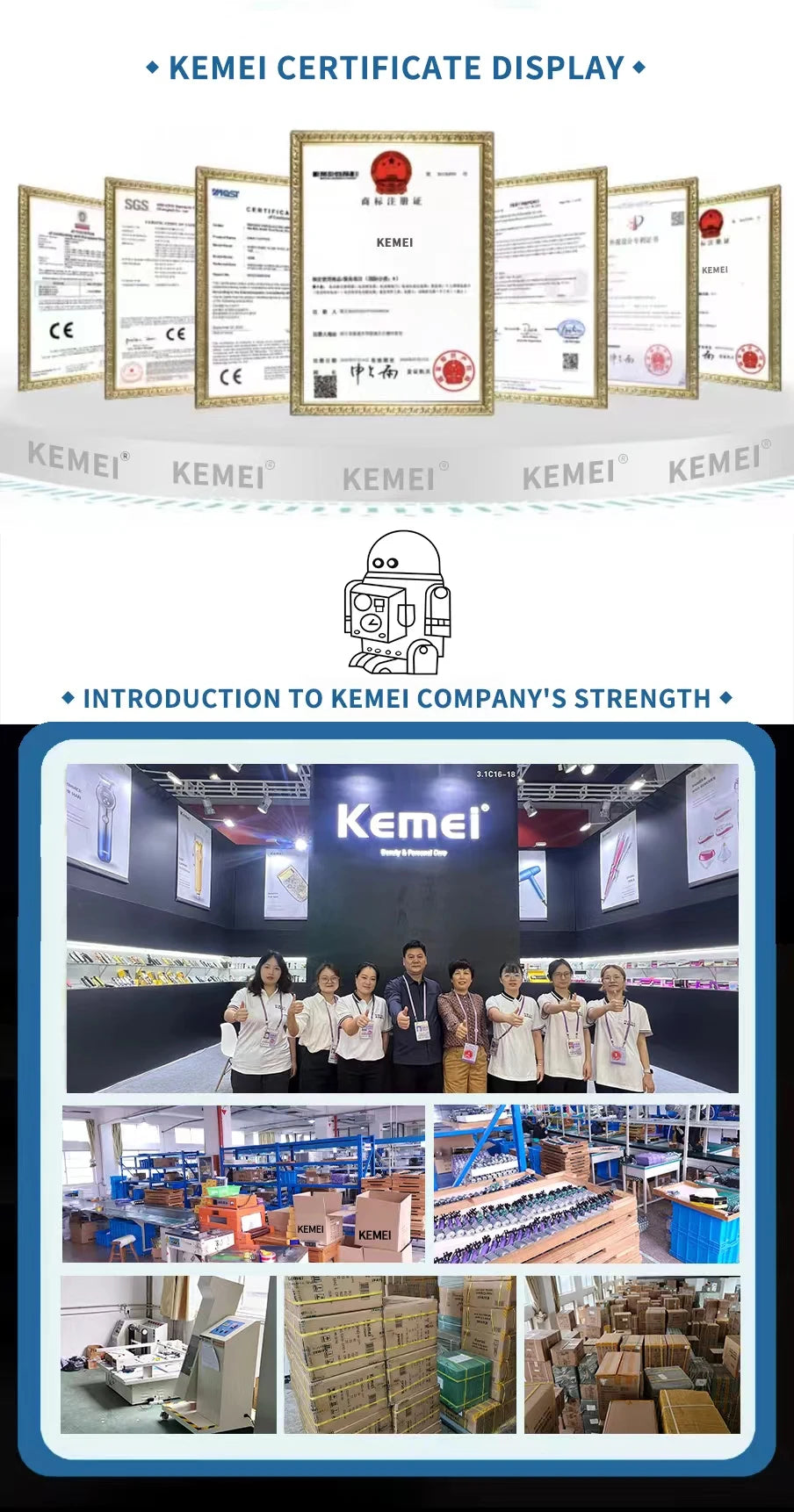 Kemei Lady's Electric Epilator Two Speed Rechargeable Remover Waterproof Portable Women' Shaver for Legs and Bikini Area KM-189B