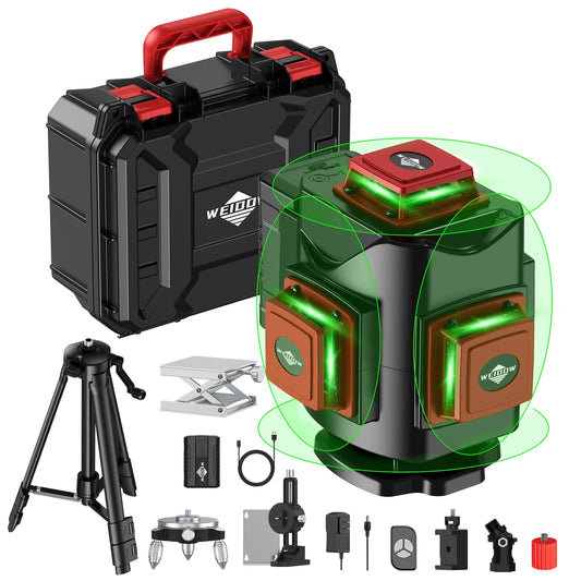 WEIDDW 4D 16 Lines 360°Self-leveling Laser Levels withTripod and Suitcase Horizontal And Vertical Professional Laser Level Tool
