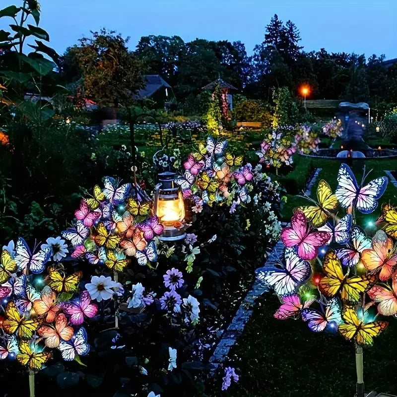 LED Solar Butterfly Flower Light Garden Waterproof Decorative Simulation Butterfly Lawn Lamp For Outdoor Yard Landscape Lighting