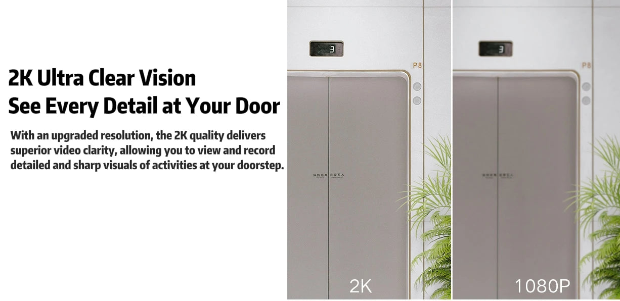 XIAOMI MIJIA Smart Doorbell3 2K Ultra HD Night Vision Video Doorbell 150 Days of Battery Life AI Human Recognition Work with Mi