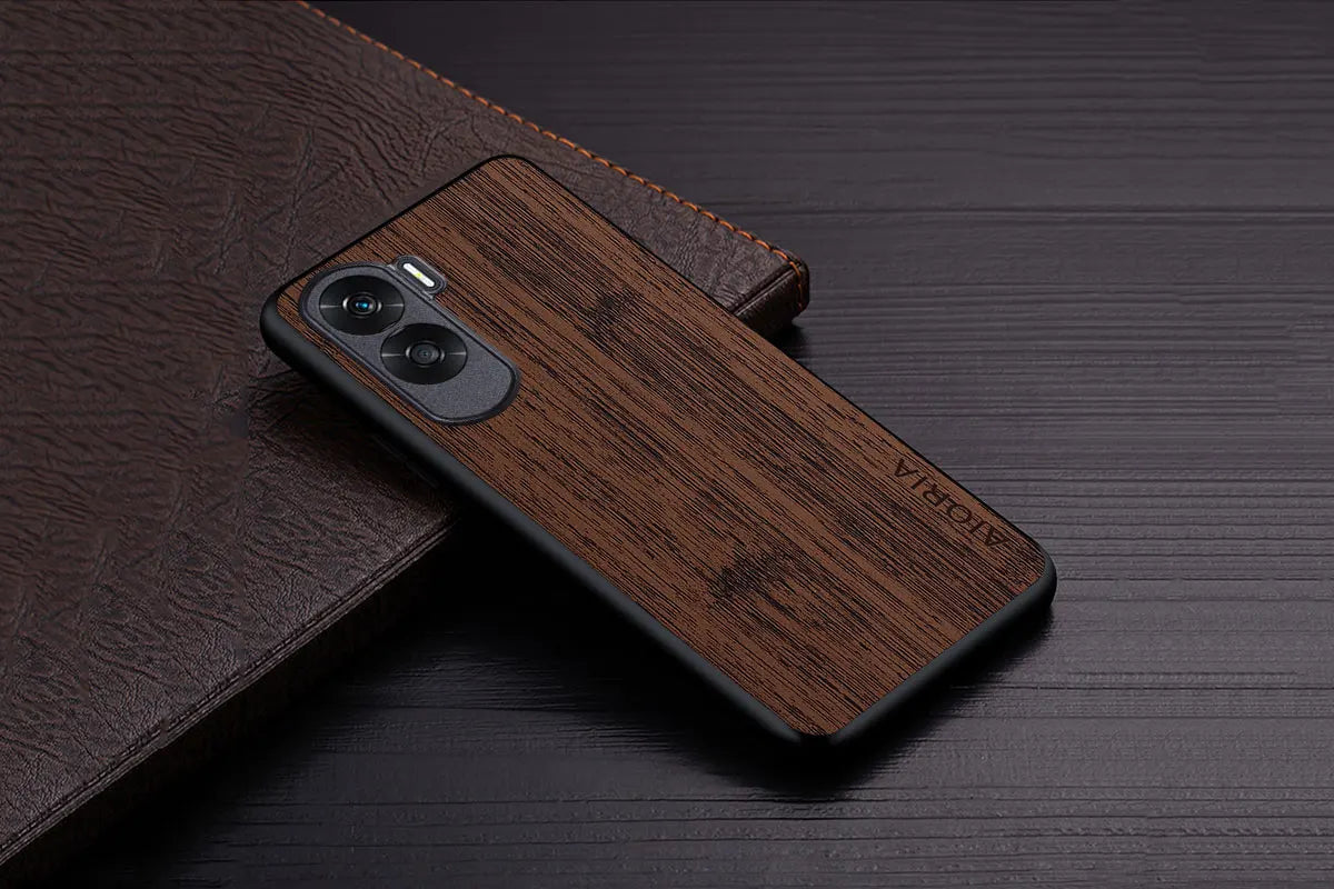 Case for Honor 90 90 Lite funda bamboo wood pattern Leather phone cover Luxury coque for Honor 90 Lite case capa