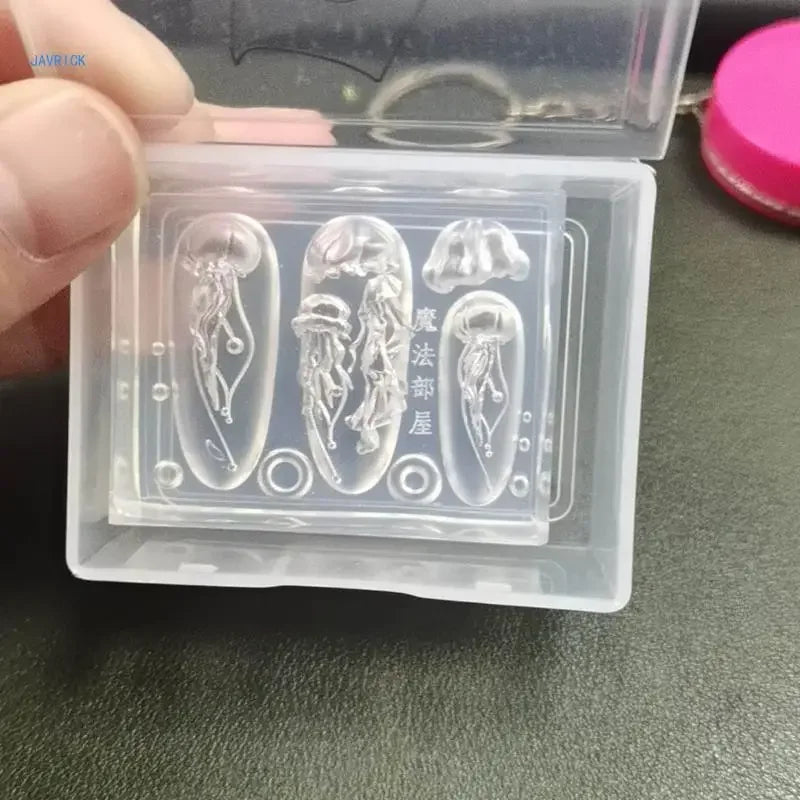 Creative Jellyfish Art Moulds Silicone Dropper Mold Decoration Molds Unique Manicures Moulds Silicone Material