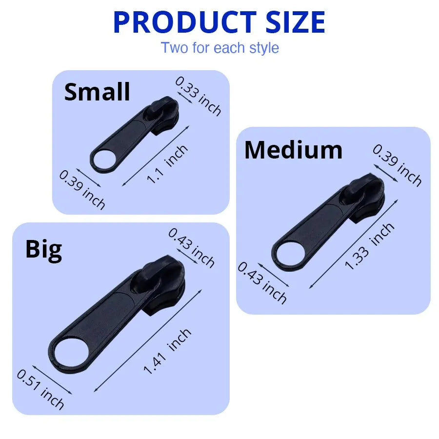 6pcs Hot Fix Zipper Head Universal Kit Replacement Instant Repair Fix A Zipper Convenient Useful Home DIY Tool