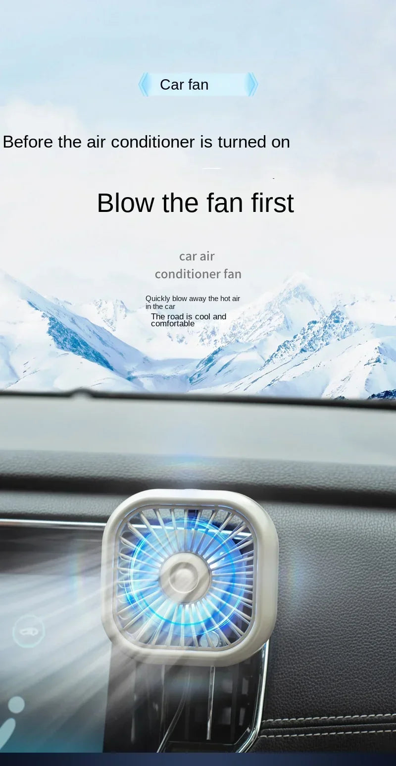 Mini Car Vent Fan High-Speed Cooling Energy-Efficient USB Powered - Portable Vibrant Colors Easy Installation