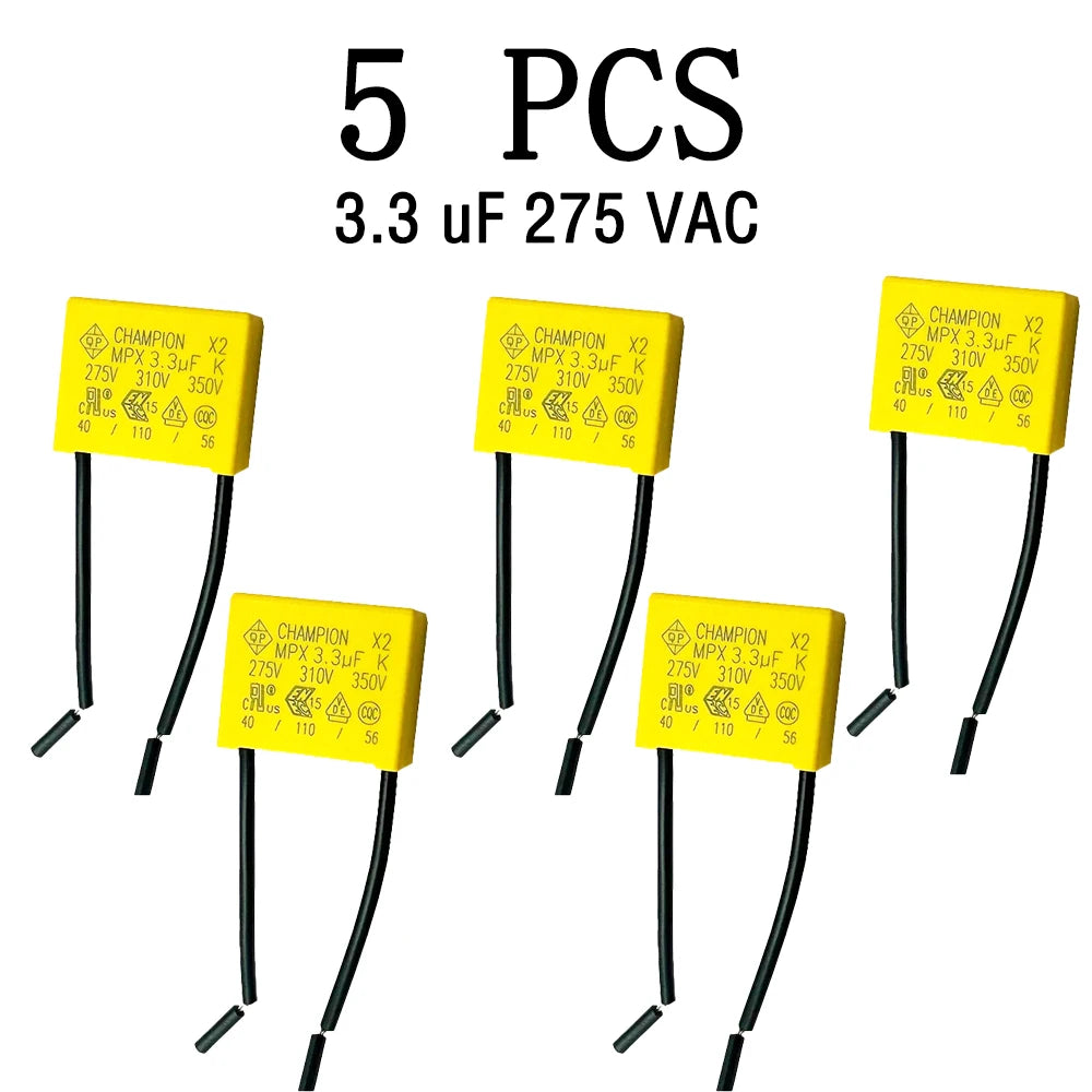 capacitor 3.3UF 275VAC anti-light flash safety capacitor.Suitable for smart touch switches without neutral, electric fans, etc