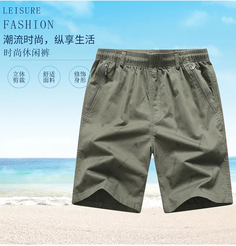 2024 Men's Work Shorts Summer Cotton Thin Casual Sweatpants Comfortable Hundred Five Pants