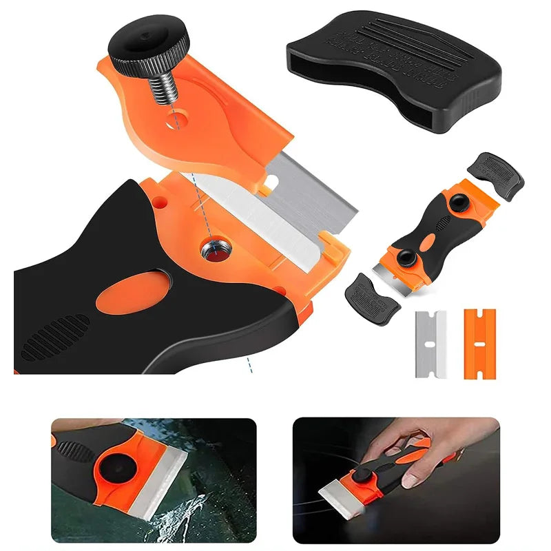 21Pcs/set Razor Blade Scraper for Car Glass with Extra Blades Car Sticker Lables Remover Tool Window Glass Cleaning Squeegee