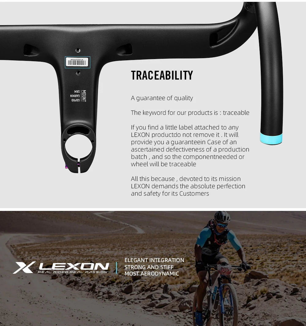 LEXON VERO Full Carbon Road Bike Handlebar Full Inner Cable Urltra-Light Bicycle Racing Handlebars Cycling Product Accessories