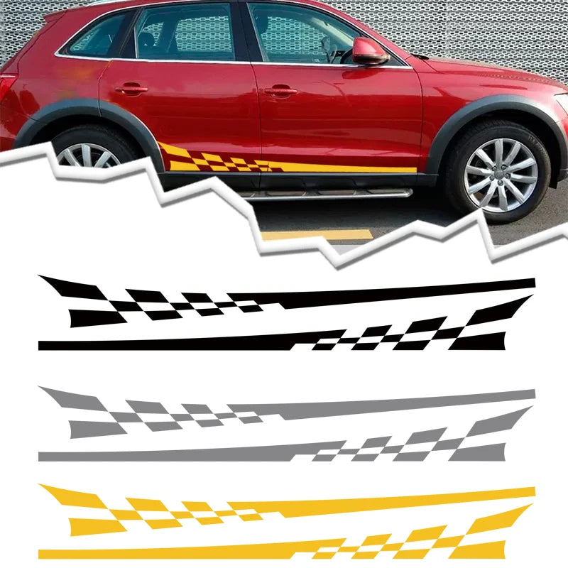 2pcs Car Vinyl Wrap Film - Racing Stripes & Camouflage Pattern DIY Decals for Auto Body Hood, Universal Fit Glossy Matte Finish
