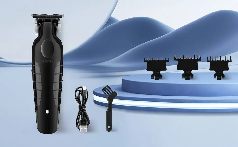 KEMEI Black Hair Clippers for Men Cordless Clippers for Hair Cutting Professional Barber Clippers USB Rechargeable Wireless Hair