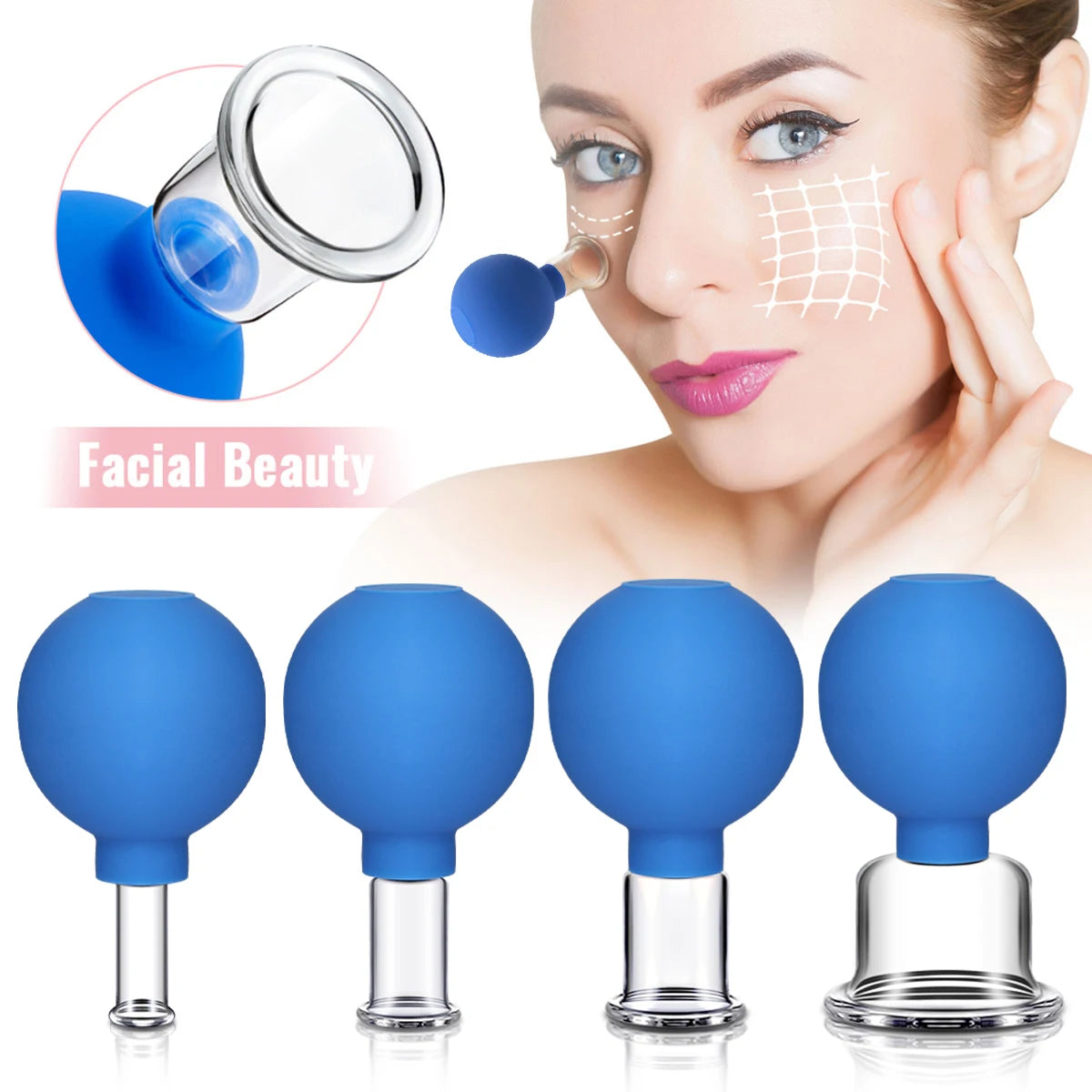 Vacuum Cupping Glass Jar Cellulite Massager For Face Acupuncture Hijama Suction Cup Slimming Fat Burning Health Care Face Sucker