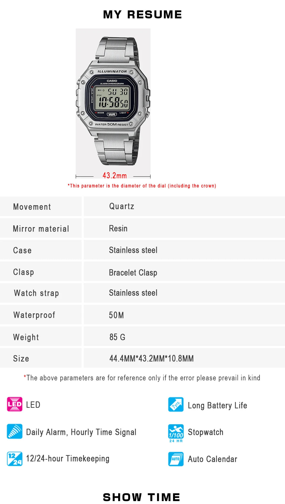 Casio watch for men top brand luxury set quartz watch men watch Sport Watch relogio masculino часы мужские W-218HD-1A