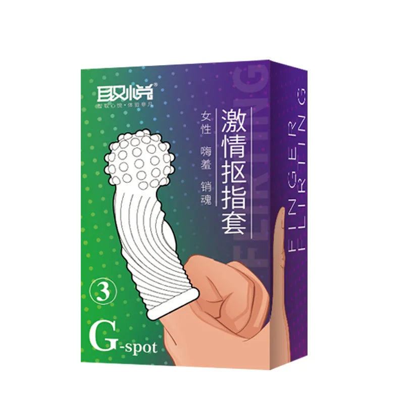 Silicone Finger Sleeve No Vibrators G Spot Orgasm Massage Clitoris Stimulator Masturbators Anal Sex Toys For Woman beginner
