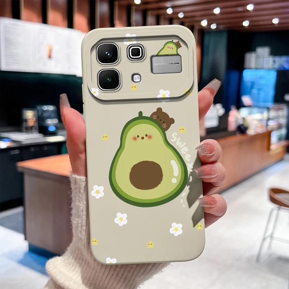 Phone Case For Infinix Note 60 Pro Edge 4G 5G Liquid Silicone High Quality Shockproof Cute Animals Cover