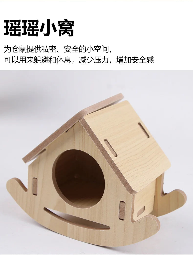 Hamster Squirrel Solid Wood Avoidance House Hedgehog Wooden House Golden Bear Nest Dutch Pig Dormitory Rutin Chicken Large House