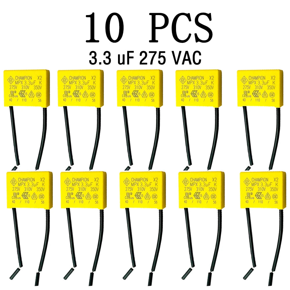 capacitor 3.3UF 275VAC anti-light flash safety capacitor.Suitable for smart touch switches without neutral, electric fans, etc