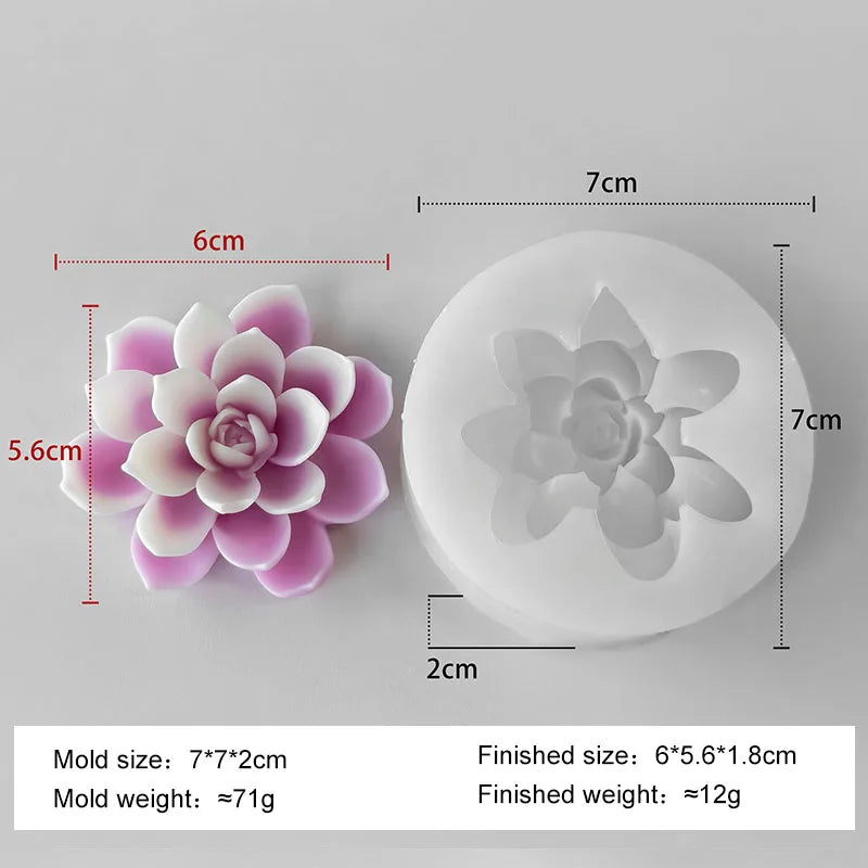 1pcs Lotus Flower Candle Silicone Molds 3D Blooming Flowers Soap Plaster Resin Mold DIY Making Chocolate Fudge Tools Home Crafts