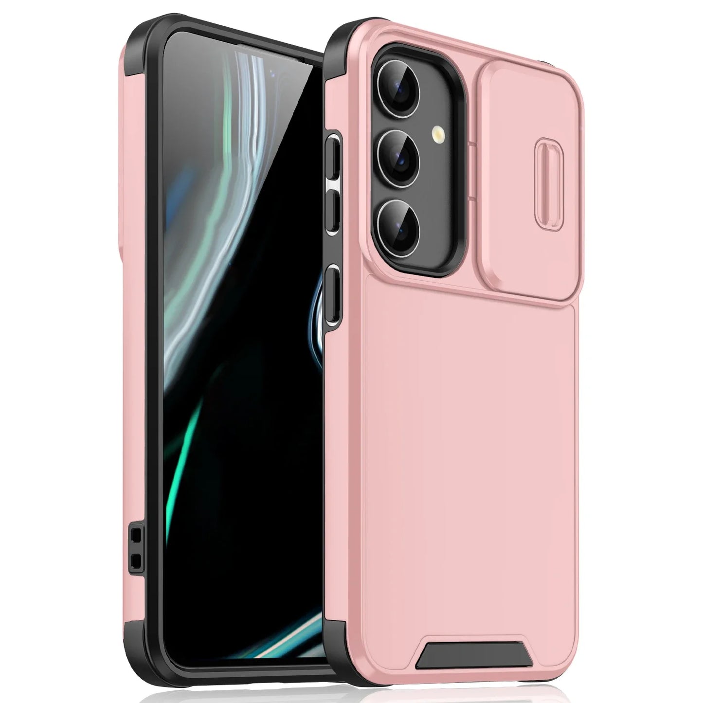 Luxury Fashion Shockproof Armor Phone Case for Samsung Galaxy S25 S24 Ultra S23 FE S21 FE S20 Slide Camera Protection Back Cover