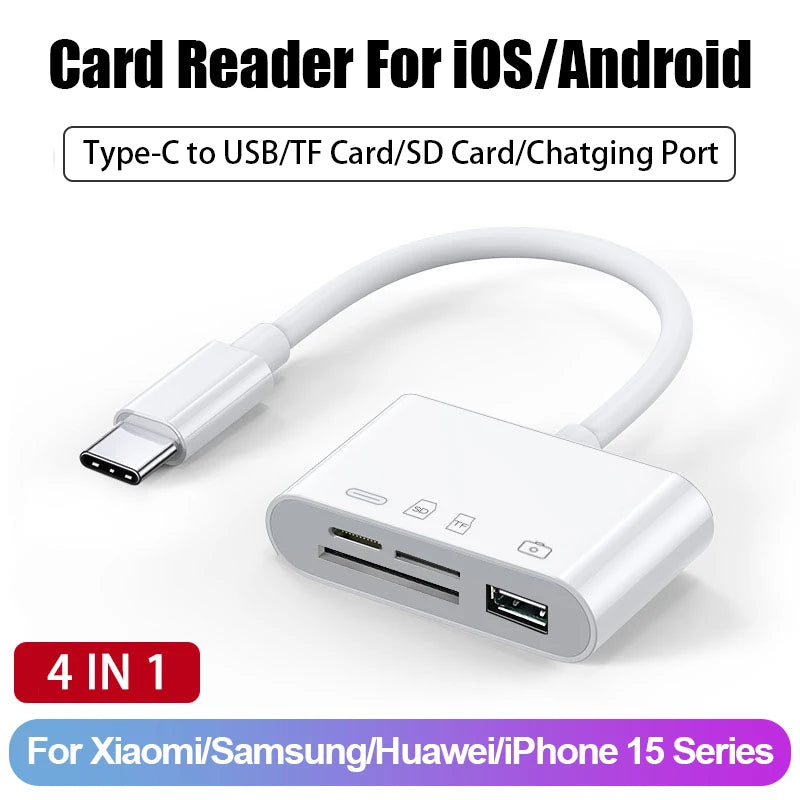 8 In 1 SD Card Reader USB HUB For iPhone iPad MacBook Lightning/USB/Type C to SD TF Card Memory Reader Flash Drive OTG Adapter