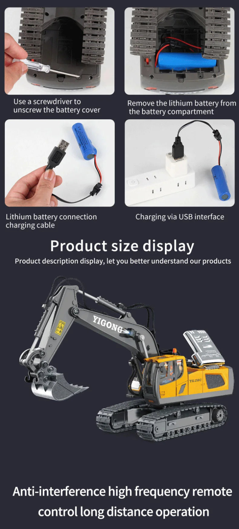 Children Remote Control Car Toys For Boys RC Constructionl Excavator Dump Truck Bulldozer Electric Car Kids Toys Christmas Gifts