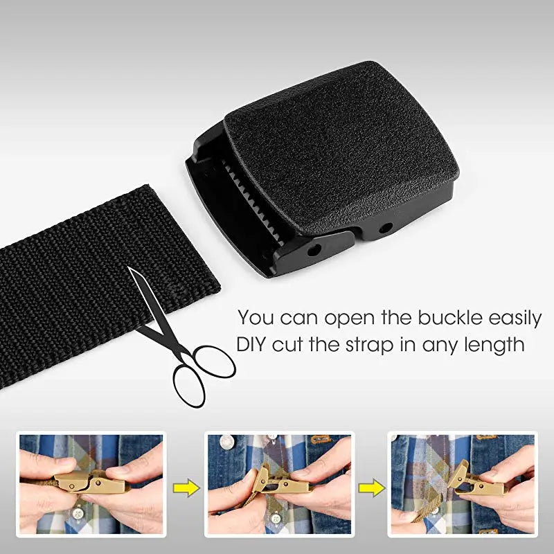 Automatic Buckle Nylon Belt Outdoor Hunting Multifunctional Tactical Canvas Belt High Quality Men Belt