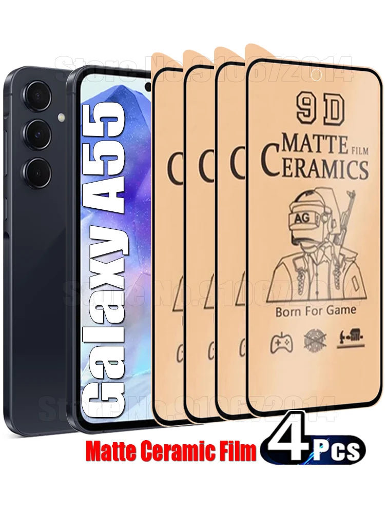 4PCS For Samsung Galaxy A55 A52 A53 A54 5G Matte Ceramic Film For Samsung A15 A14 A13 A25 A24 A35 A33 A34 A16 Screen Protectors