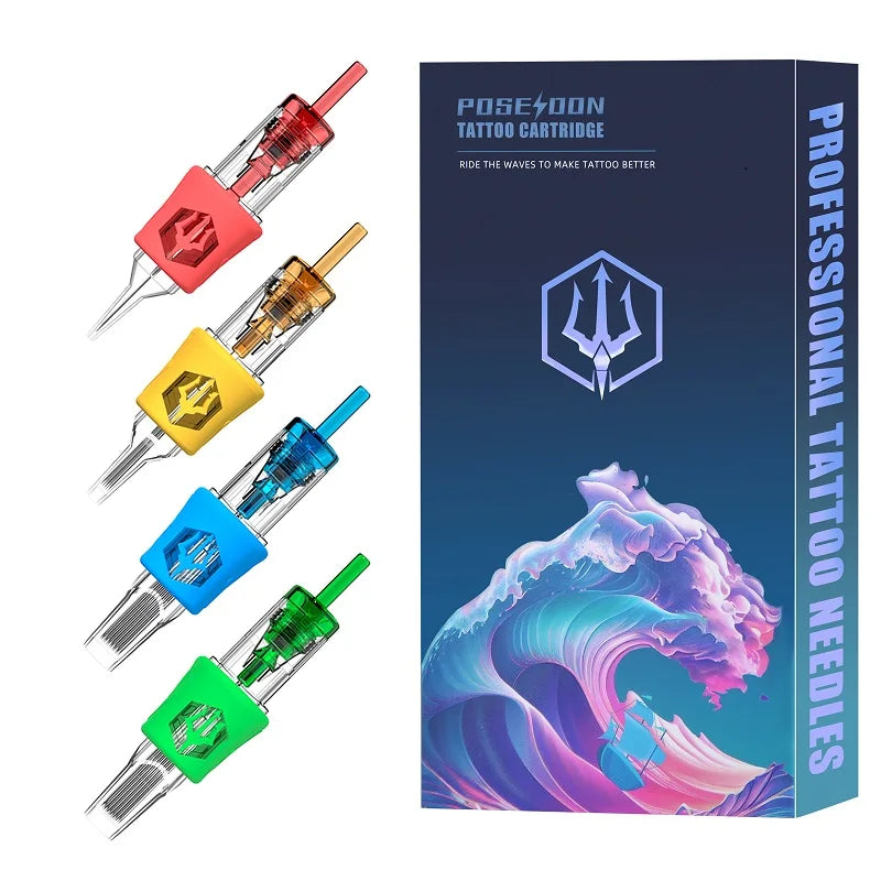 POSEIDON 20Pcs RS RL RM M1 Tattoo Cartridge Needle Disposable Sterilized Safety Tattoo Cartridges Needle 20pcs/lot
