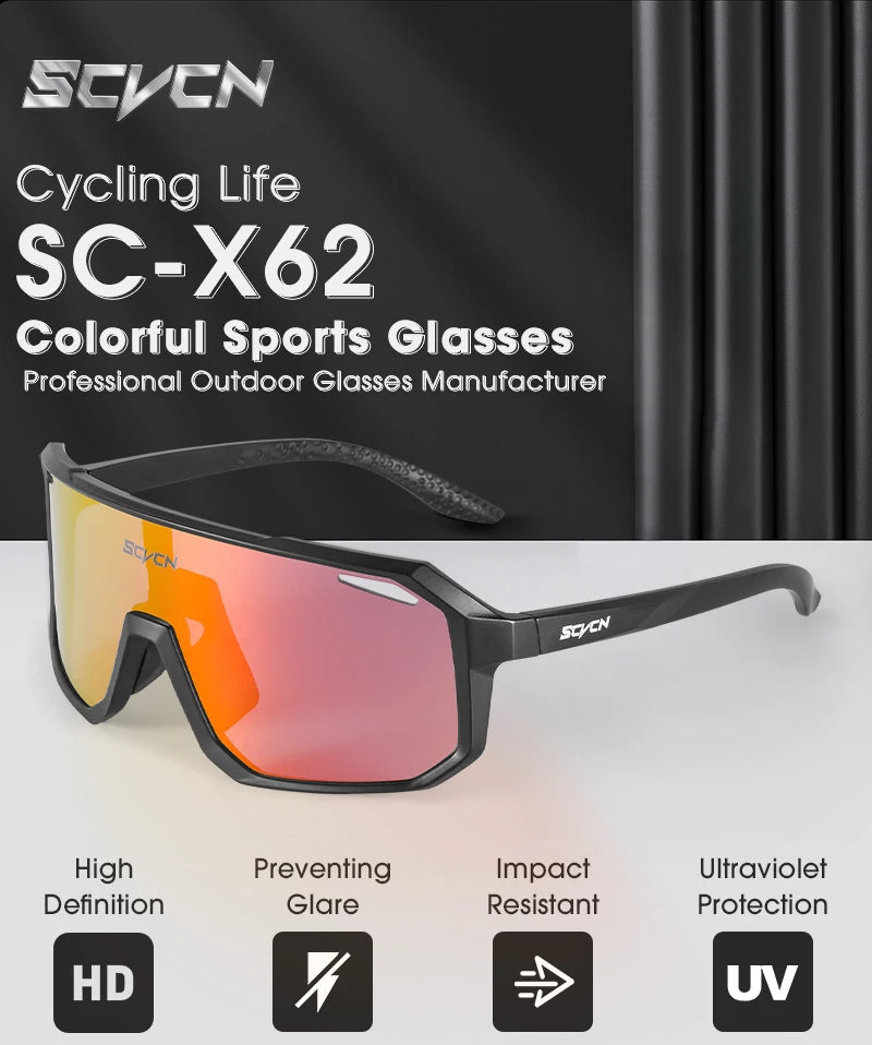 SCVCN Cycling Sunglasses Men MTB Road Driving Bike Glasses Outdoor Sports Women Bicycle Cycling UV400 Protective Glasses New