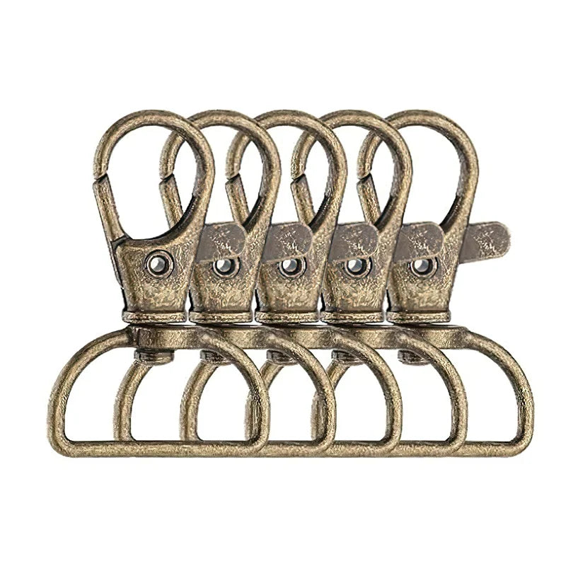 10pcs Swivel Clasps Snap Hooks Metal D Ring Key Chain Clip Hooks Lobster Key Chain DIY Making Accessories for Purse Handbag