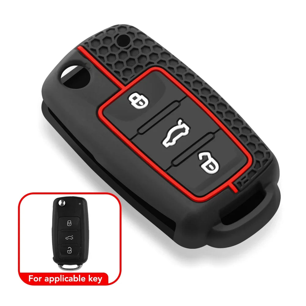 Fashion Silicone Car Key Cover For VW Volkswagen Polo Tiguan Passat B5 B6 B7 Golf 4 5 6 MK6 Jetta Lavida Skoda Octavia Seat