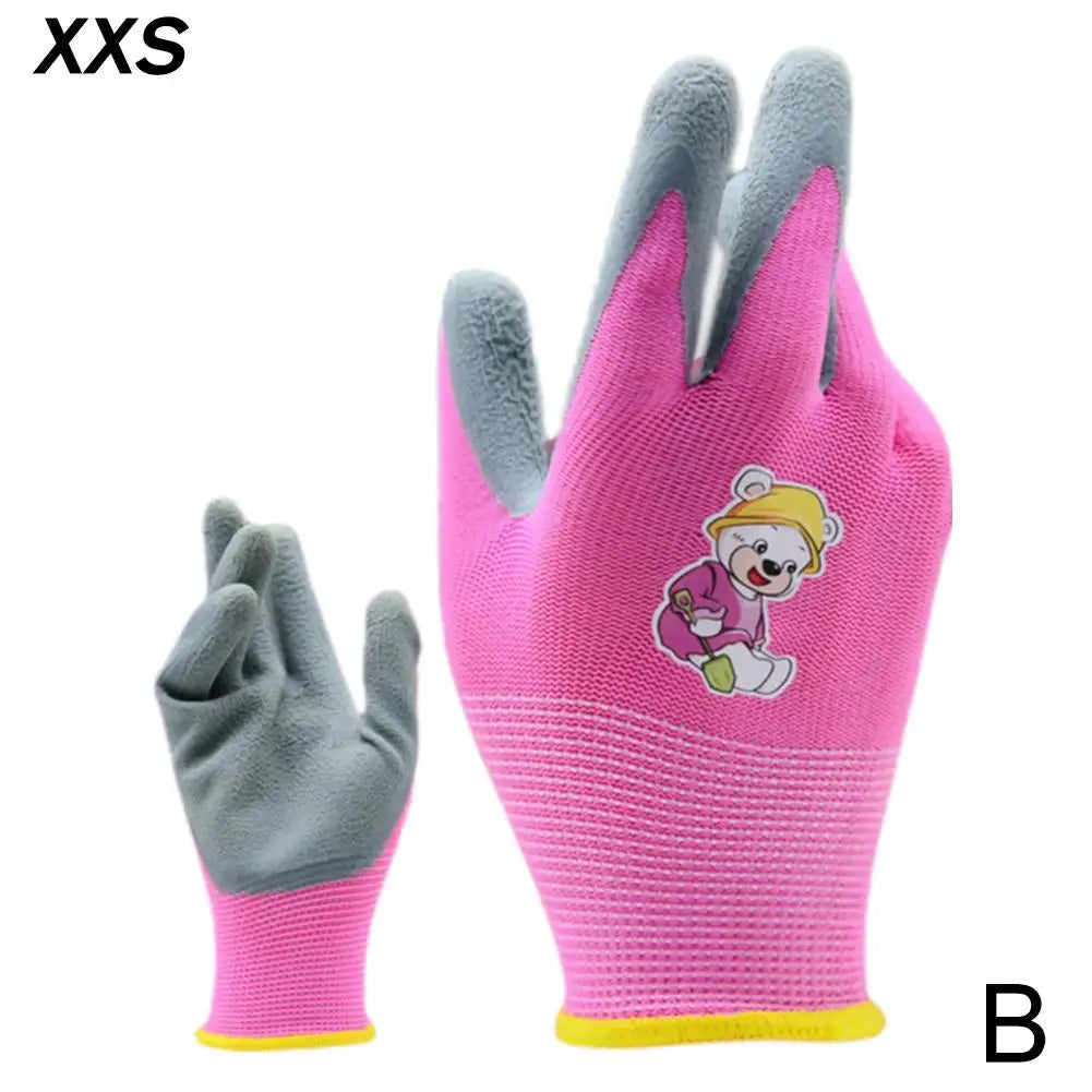 Gardening Gloves Kids Durable Waterproof Garden Work Gloves Non-Slip Children Safety Yard Work Gloves Portable Garden Supplies