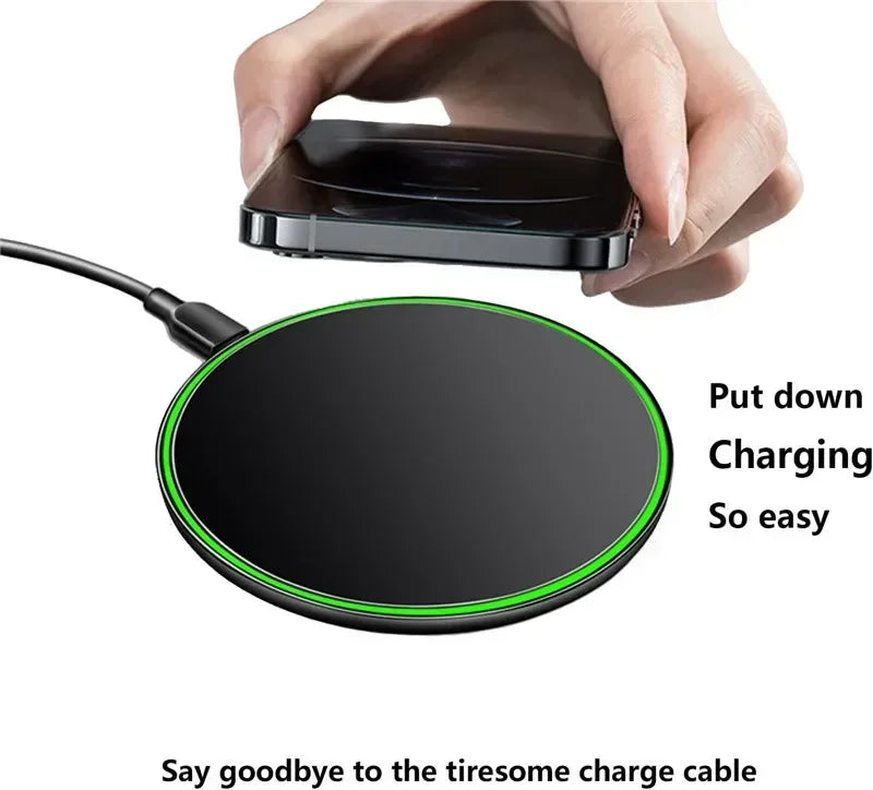 30W Wireless Charger Pad Stand Mobile Phone Chargers Fast Charging Dock Station For iPhone 15 14 13 12 11 Pro Max Samsung Xiaomi