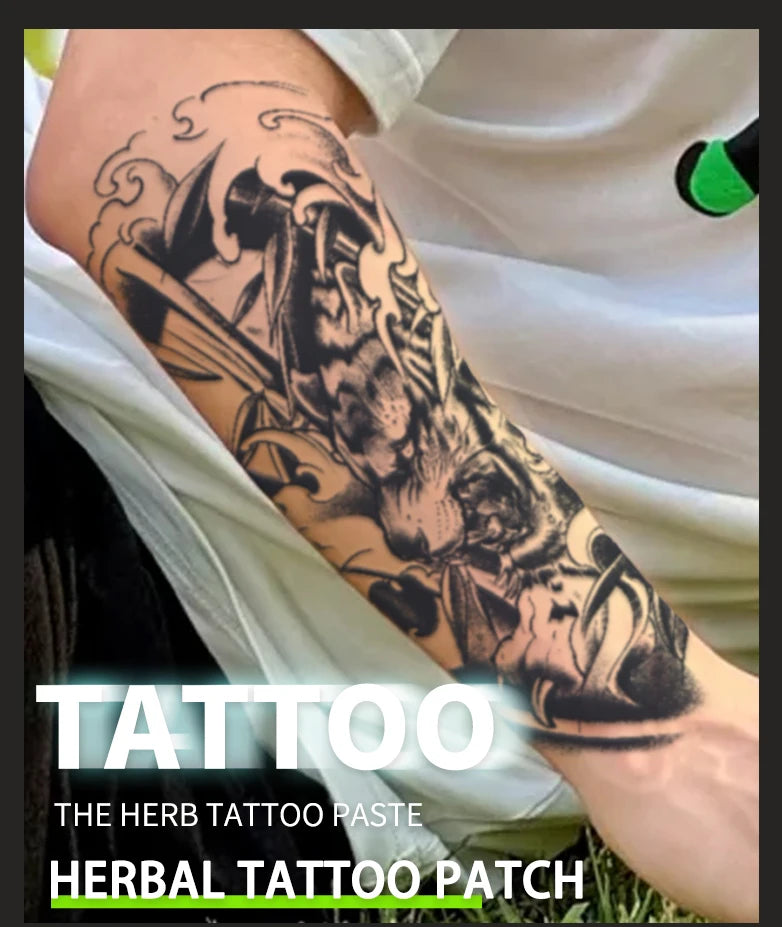 1pc Descending Tiger Arm Waterproof Temporary Tattoo, Lasting 1-2 Weeks, Realistic Semi-Permanent Fake Tattoo