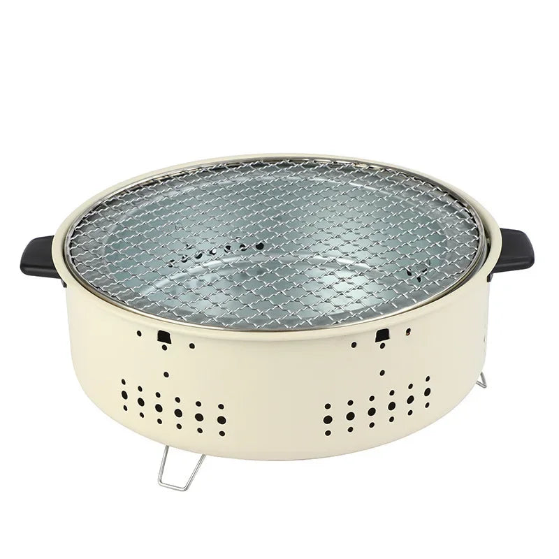 Round Barbecue Stove 1/3pcs Portable Removable Grilling Net Charcoal Oven Stainless Steel Bracket Outdoor Camping VIE LENTE
