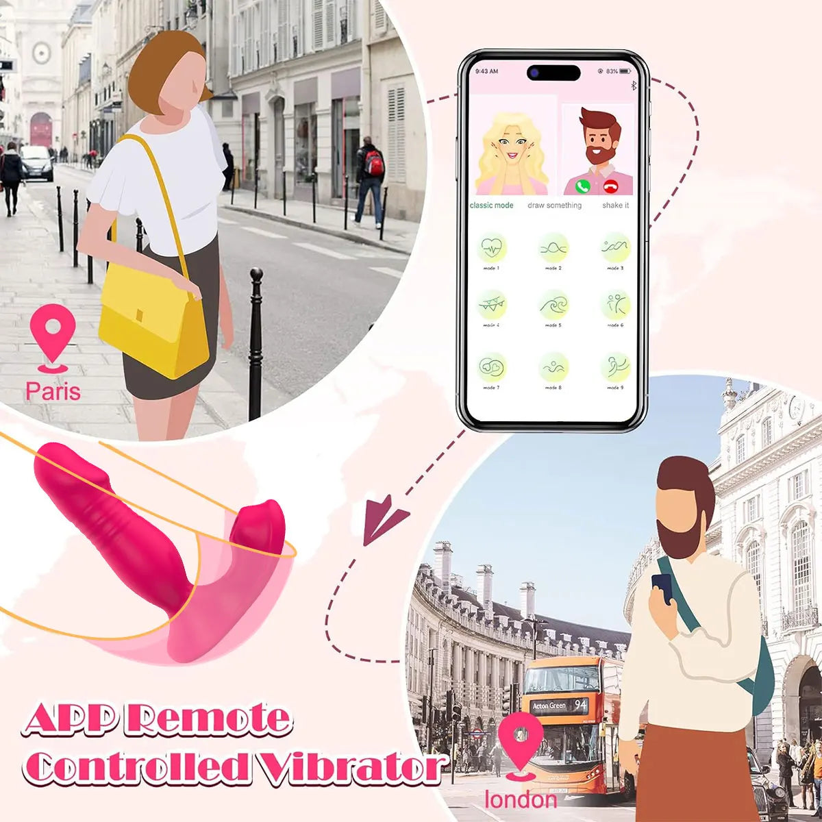 Push Suck Vibrator APP Suck Vibrator for clitoral G-spot stimulation Adult Sex Toys , Ideal for couples who want to flirt