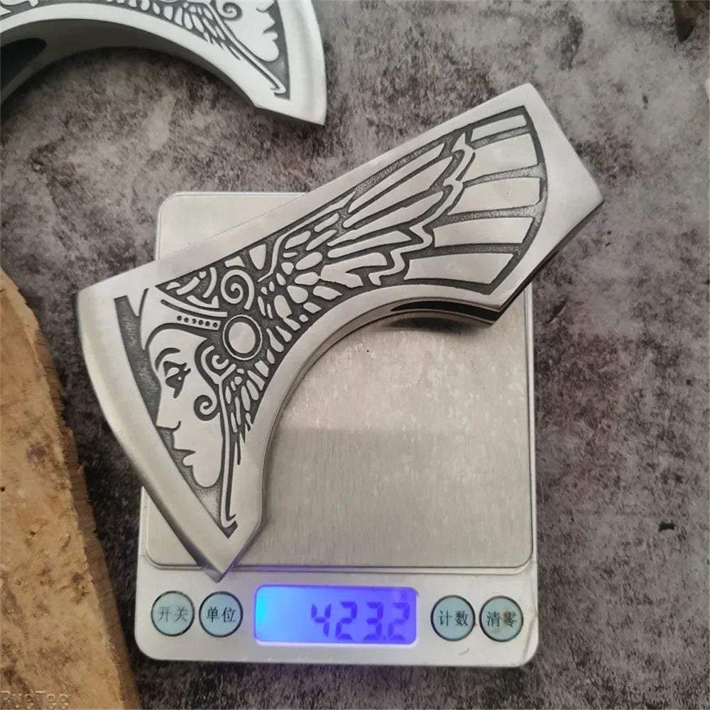 Professional Viking Throwing Axe Stainless Steel Jungle Goddess Design Outdoor Camping Tool Durable Unsharpened Man Gift