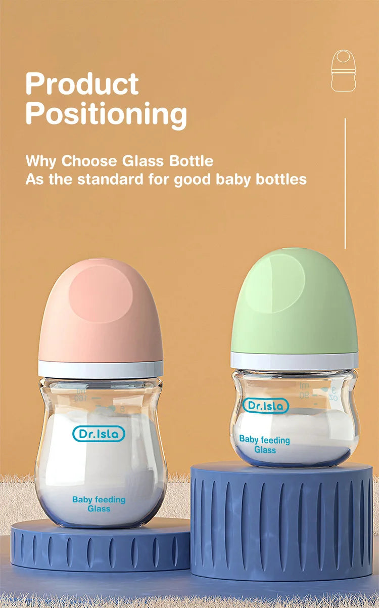 1PCS Newborn Feeding Bottles 90ML/160ML Baby Bottle Glass Bottles Anti-flatulence Milk Feeding Bottles Infant BPA free