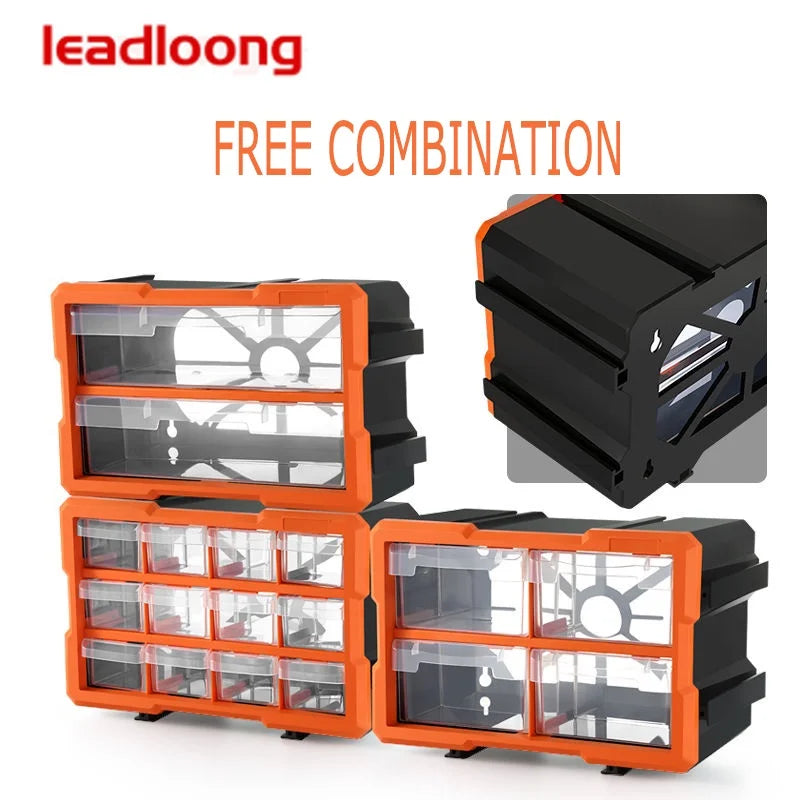 LEADLOONG Drawer Type Parts Cabinet Turnover Box Plastic parts Box Screw Box Tool Cabinet Material Box