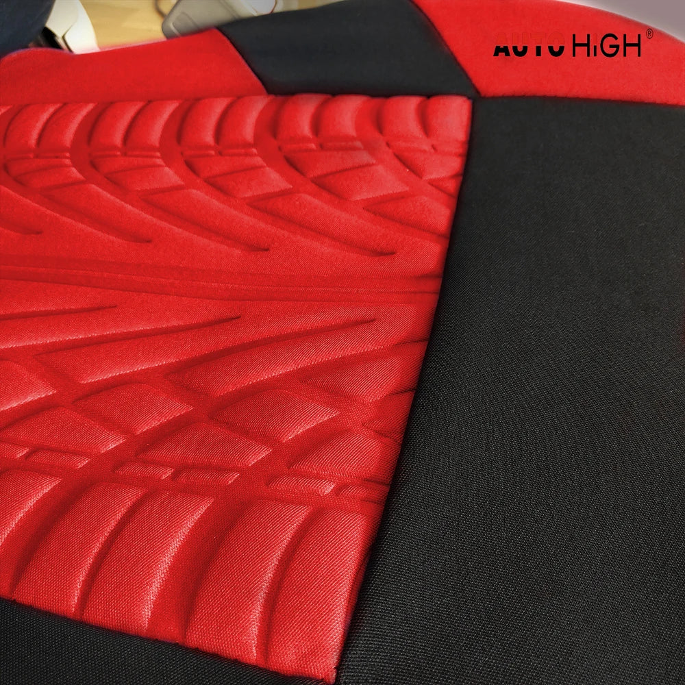 AUTO HIGH Embroidery Car Seat Covers Polyester Universal Fit Most Cars Truck SUV Van Protector - Front Pair