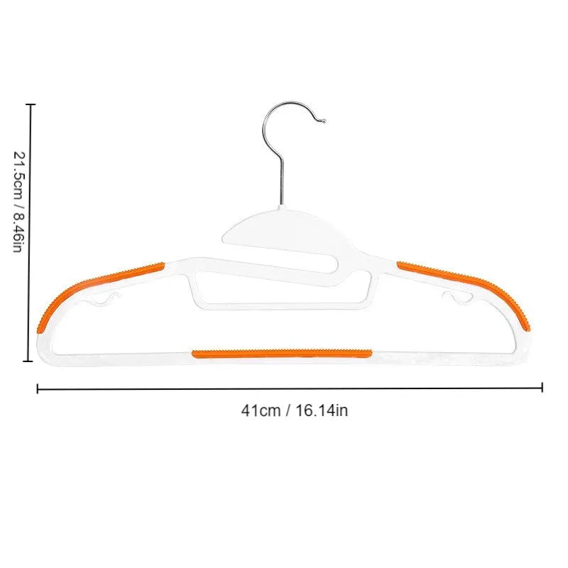 10Pcs Black/Orange/Grey Multifunctional Wet and Dry Household Hanger Suitable for Hanging Clothes Bedroom Wardrobe Anti-Slip